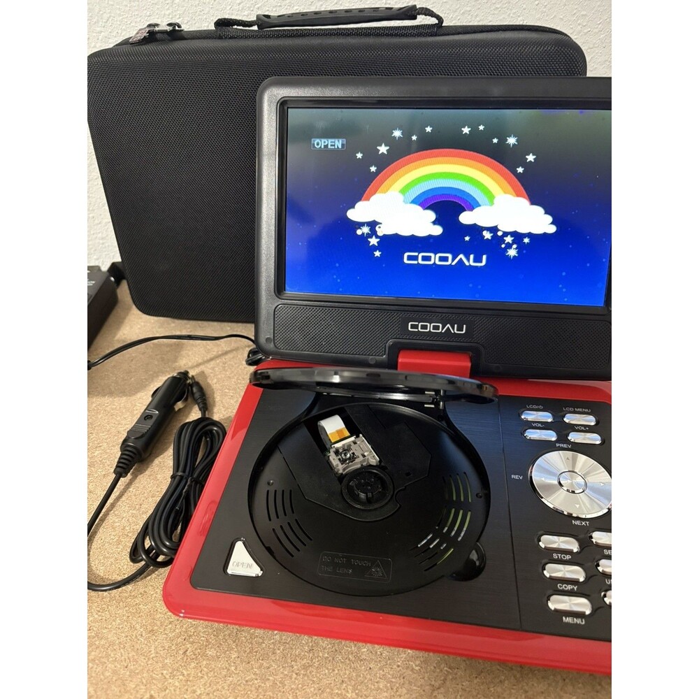 Portable DVD Player Black w/ Swivel Flip-Up Screen, AC Adapter & Carry Case
